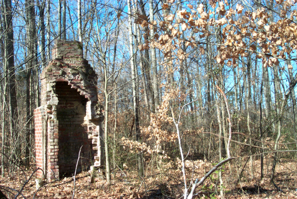 Old chimney on historical site